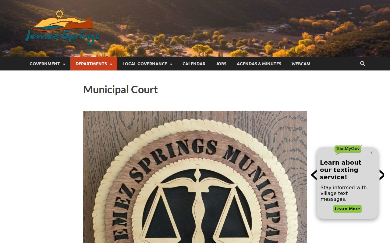Sandoval County case search context for the Jemez Springs Municipal Court