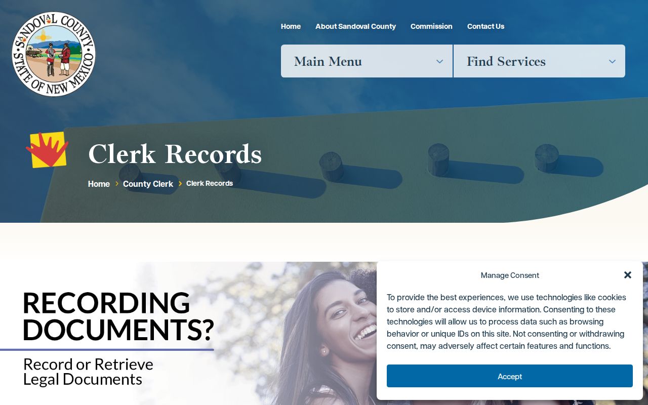 Sandoval County court records distinction from county clerk records services