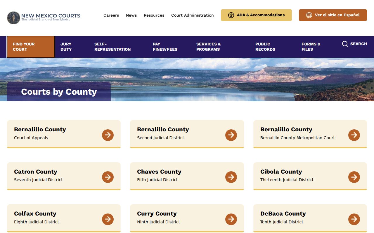 Sandoval County court docket court directory in New Mexico